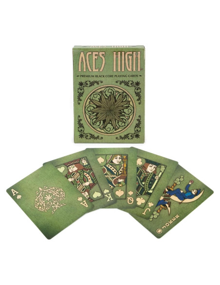 Mazo de Cartas Brybelly Aces High Verde Premium 54 Piezas