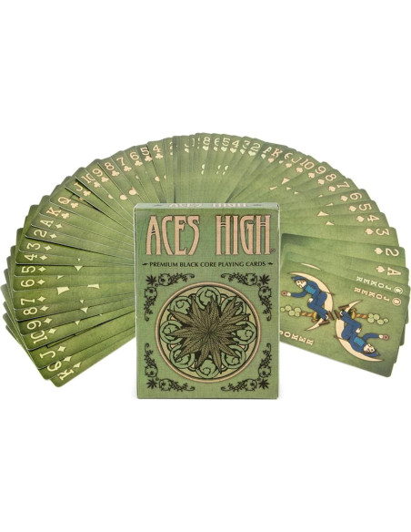 Mazo de Cartas Brybelly Aces High Verde Premium 54 Piezas