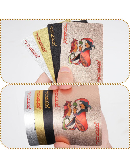 4 Barajas de Cartas de Juego Impermeables KKONHII 57x87mm