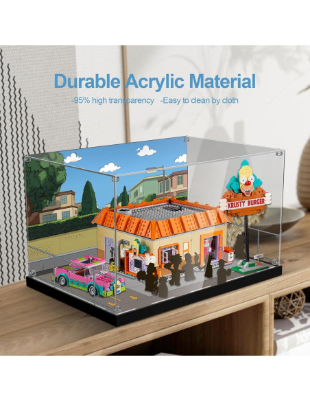 Caja de Exhibición Acrílica NAOCARD para Lego Los Simpsons Krusty Burger