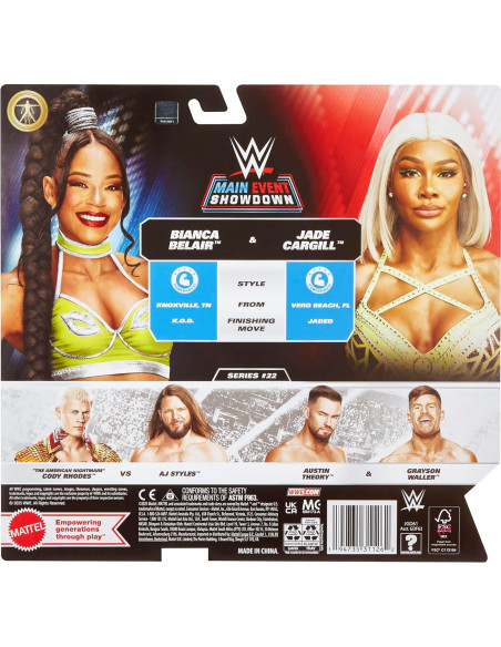 Figuras de Acción WWE Jade Cargill y Bianca Belair 2-Pack