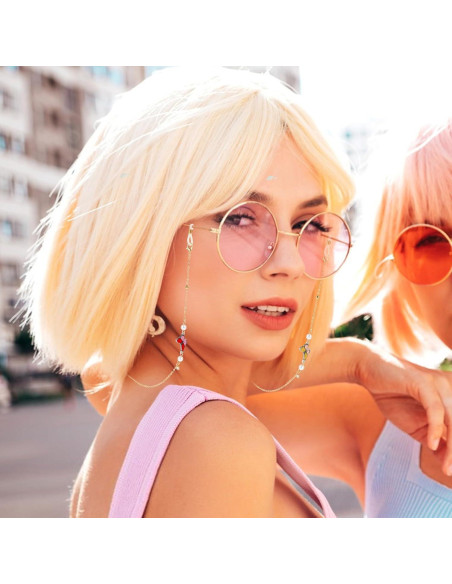 Cadena de Gafas para Mujeres 2 PCS con Perlas de Mariposa