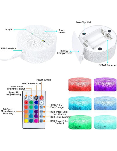 Luz Nocturna 3D Legend of Zelda Mzcyfuy Control Remoto 16 Colores