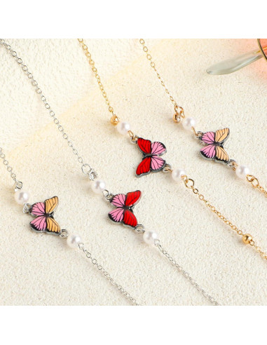 Cadena de Gafas para Mujeres 2 PCS con Perlas de Mariposa