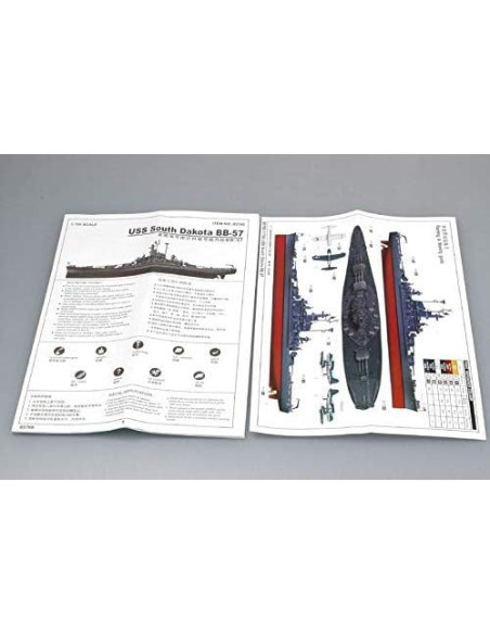 Kit de Modelo Acorazado USS South Dakota 1/700 Trumpeter