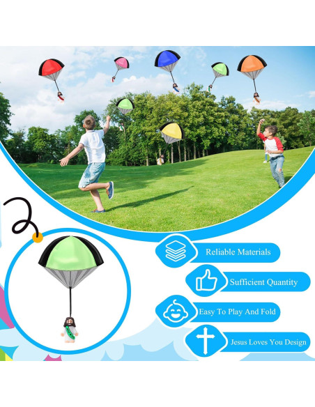 12 Juguetes Paracaídas Jesús Te Ama Multicolor 66x40 cm