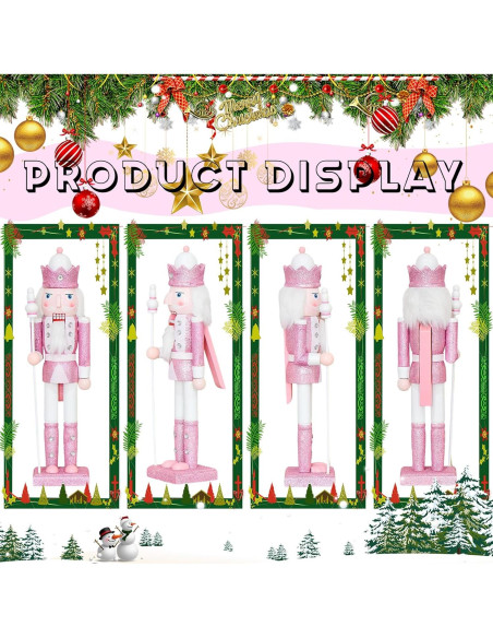 Adorno Navideño Cascanueces Rosa 30.48 cm Madera CynynYxy
