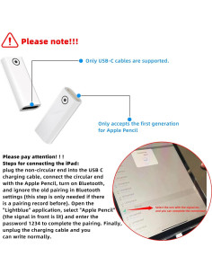 Adaptador USB C a Lightning 2-Pack para Apple Pencil 1ra Gen 2