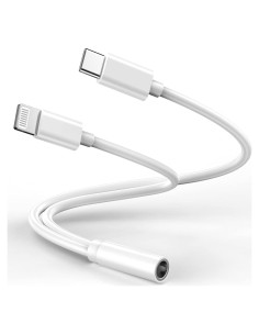 Adaptador Aux 3.5 mm Lightning y USB-C DESOFICON 2 en 1