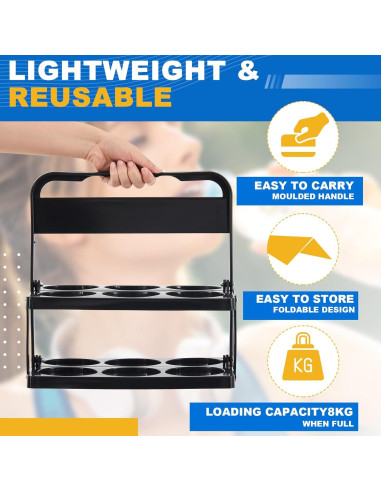 Soporte Plegable para Botellas de Agua Suclain 6 Compartimentos