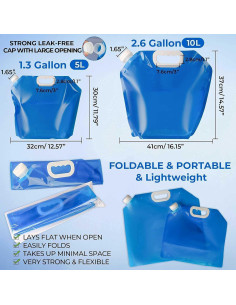 Contenedor de Agua Plegable Hakkin 4 Piezas 5L Libre BPA 2