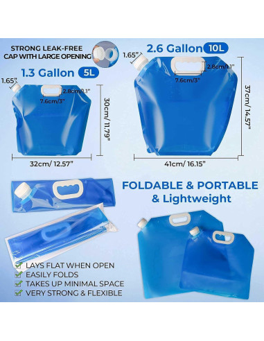 Contenedor de Agua Plegable Hakkin 4 Piezas 5L Libre BPA