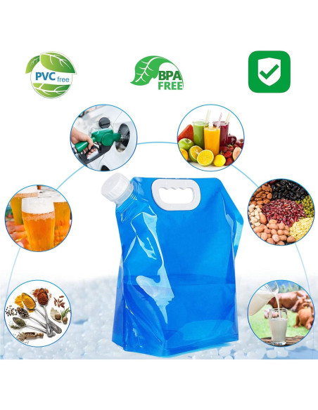 Contenedor de Agua Plegable Hakkin 4 Piezas 5L Libre BPA