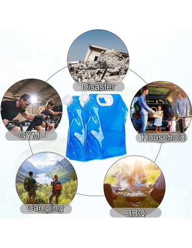 Contenedor de Agua Plegable Hakkin 4 Piezas 5L Libre BPA