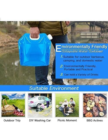 Contenedor de Agua Plegable Hakkin 4 Piezas 5L Libre BPA