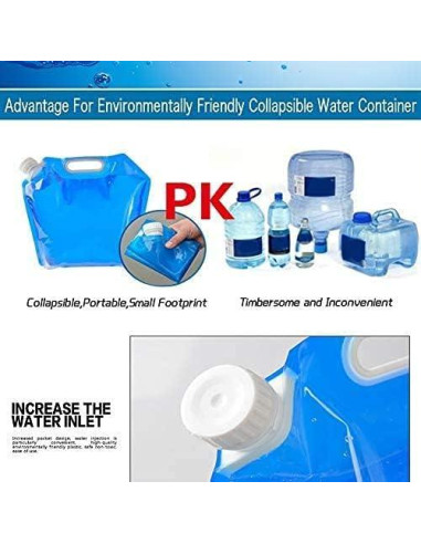 Contenedor de Agua Plegable Hakkin 4 Piezas 5L Libre BPA