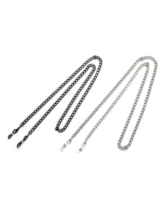 Cadena para Gafas 2 Piezas Plata y Negro 75 cm Ajustable
