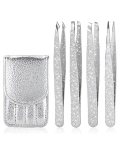 Juego de Pinzas de Precisión FungChoi 4 Piezas Acero Inoxidable