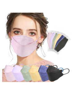 Mascarillas KF94 60 Pcs Multicolores Desechables 4 Capas