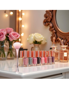 Cepillo Limpiador de Polvo de Uñas Oro Rosa WNHNO 2