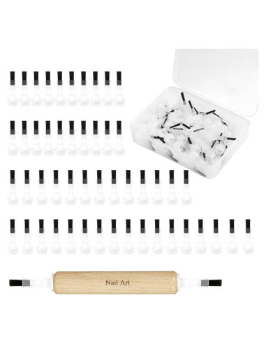 Kit de 50 Cepillos de Uñas Qianhsan con Mango de Madera