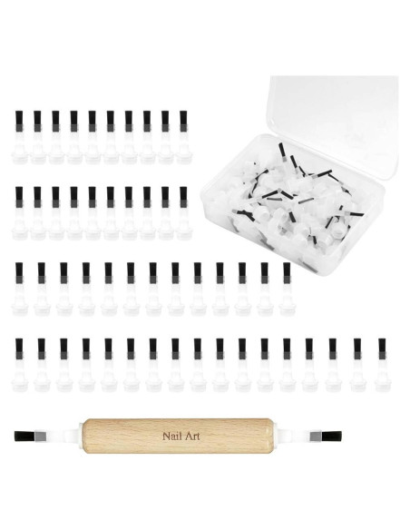 Kit de 50 Cepillos de Uñas Qianhsan con Mango de Madera