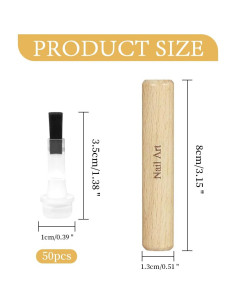 Kit de 50 Cepillos de Uñas Qianhsan con Mango de Madera 2
