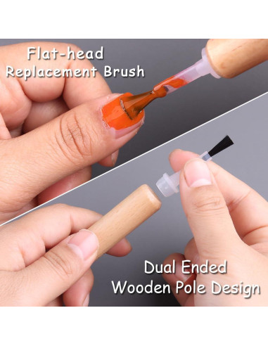 Kit de 50 Cepillos de Uñas Qianhsan con Mango de Madera