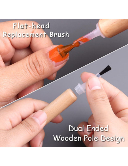 Kit de 50 Cepillos de Uñas Qianhsan con Mango de Madera