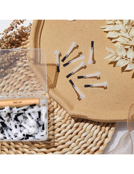 Kit de 50 Cepillos de Uñas Qianhsan con Mango de Madera