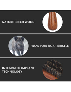 Cepillo de Jabalí RAVEGO para Cabello y Barba - 19.5 cm 2