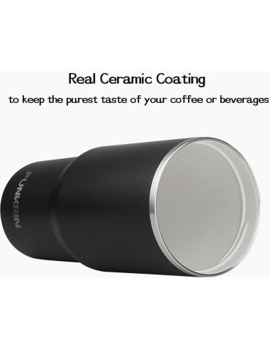 Taza de café aislada Funkrin 24oz con tapa y popote - Cerámica