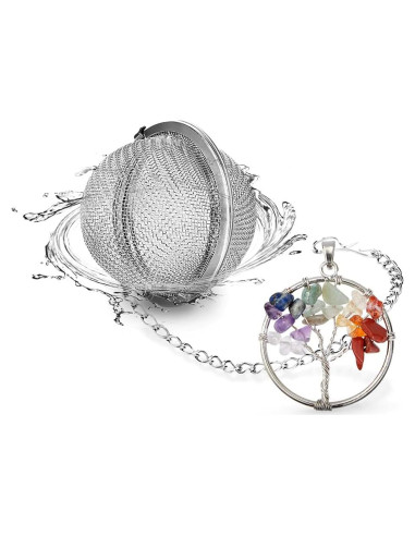 Infusor de Té NSTaygate con Colgante de Cuarzo 7 Chakras