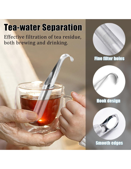 Infusor de Té de Acero Inoxidable Genérico 14.3 cm - 2 Piezas
