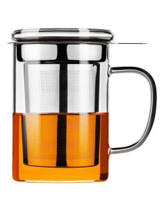 Taza de Té PARACITY de Borosilicato 450ml con Infusor Acero