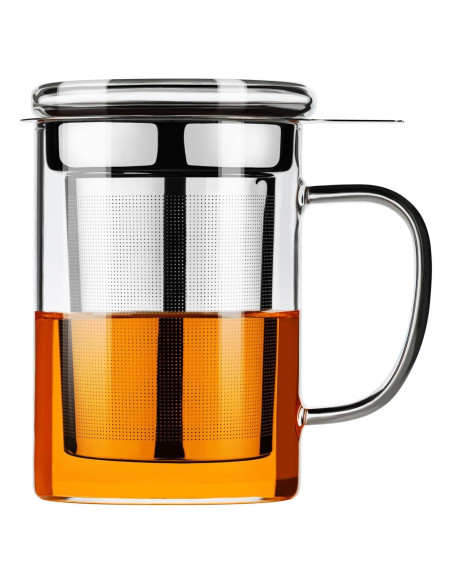 Taza de Té PARACITY de Borosilicato 450ml con Infusor Acero