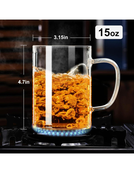 Taza de Té PARACITY de Borosilicato 450ml con Infusor Acero