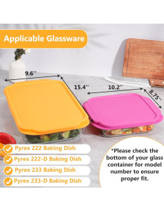 Tapas de Silicona Purekra para Pyrex 222 y 233 - 2 Unidades 2