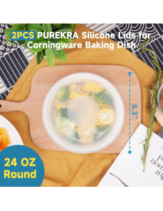 Tapas de Silicona Reutilizables Purekra para Plato Redondo 24 Oz 2
