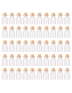 48 Tarros de Vidrio Mini MaxMau 2ml con Tapones de Corcho