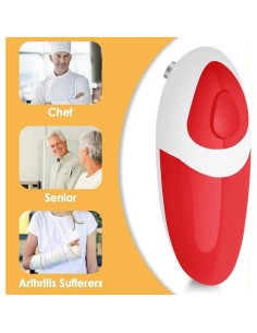 Abre Latas Eléctrico PUPZY Automático Inalámbrico Rojo 2
