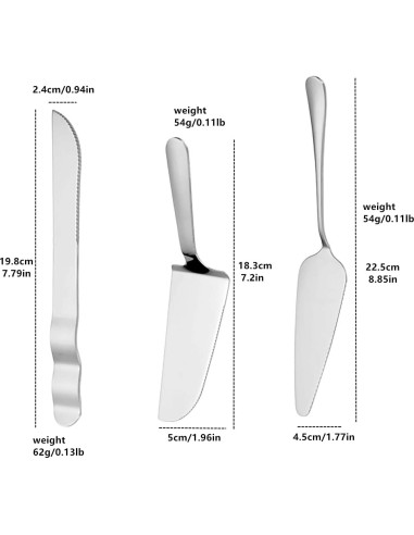 Juego de Cuchillo y Servidor de Pastel Enbar - Acero Inoxidable