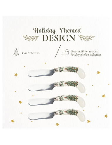 Juego de 4 Espátulas de Queso Spode - 12.1 cm Acero Inoxidable