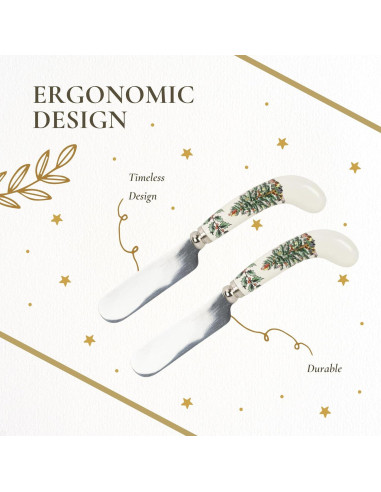 Juego de 4 Espátulas de Queso Spode - 12.1 cm Acero Inoxidable