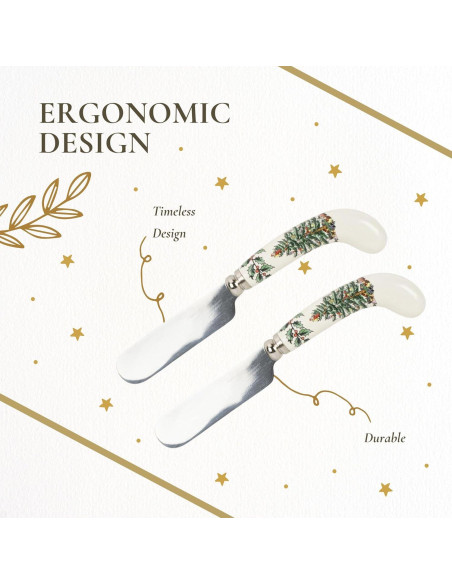 Juego de 4 Espátulas de Queso Spode - 12.1 cm Acero Inoxidable