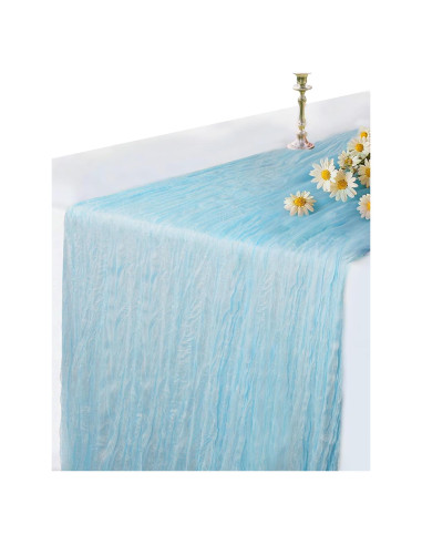 Caminito de Mesa de Gasa YAYOYA 304.8x88.9 cm Azul Bebé