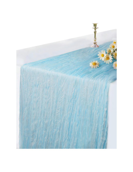 Caminito de Mesa de Gasa YAYOYA 304.8x88.9 cm Azul Bebé