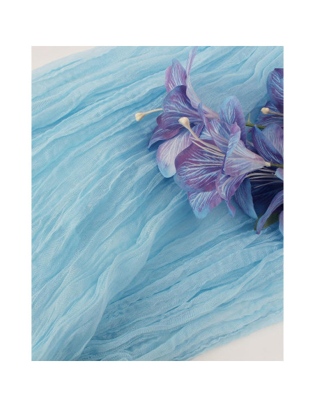 Caminito de Mesa de Gasa YAYOYA 304.8x88.9 cm Azul Bebé