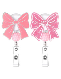 2 Ruedas de Insignia Retráctiles BESARME Lazo Rosa Clip