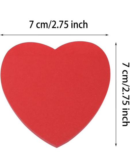 Notas Adhesivas Corazón Mini Skater Rojo 7x7cm 46 Hojas